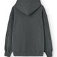 Felpa hoodie nera effetto vissuto oversize