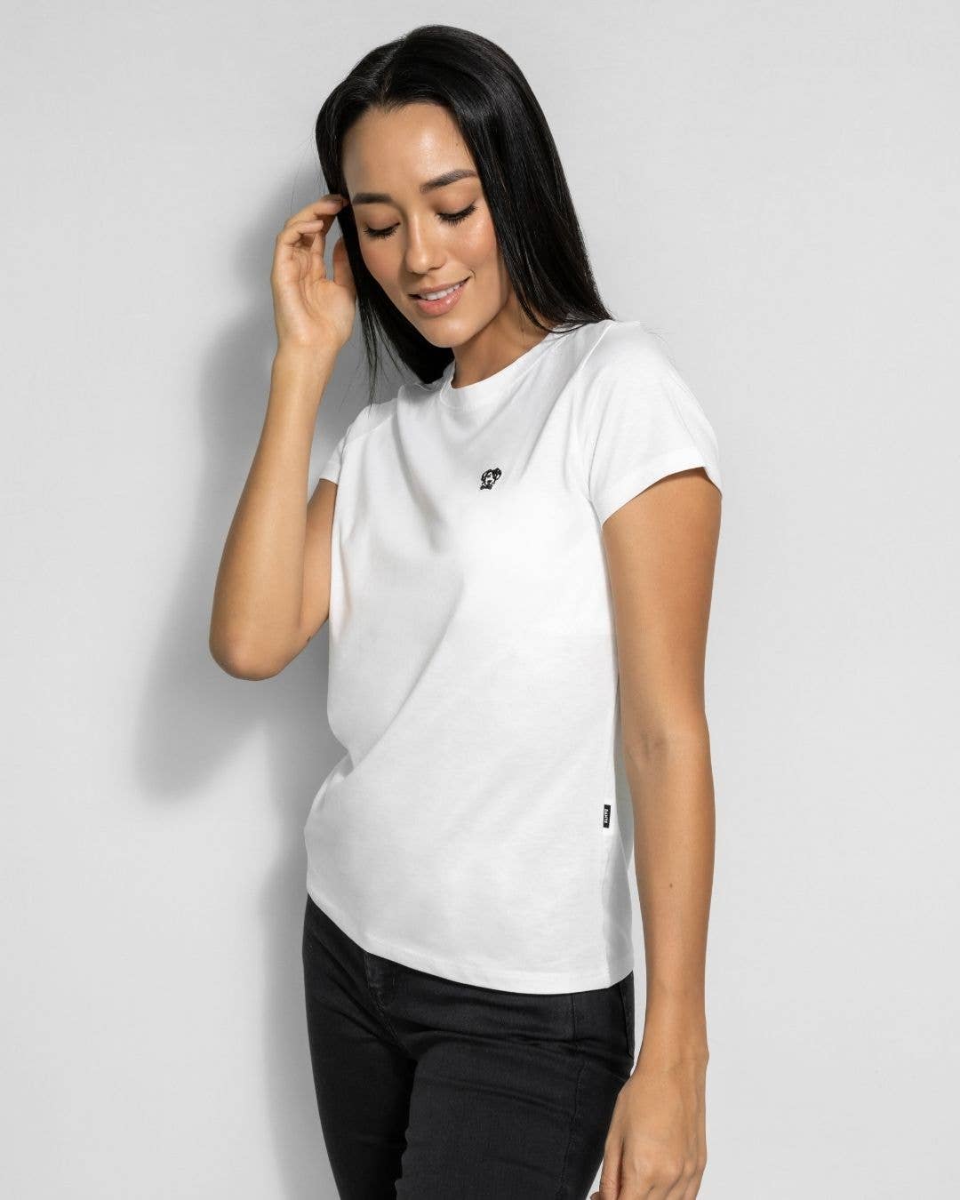 T-shirt donna bianca antimacchia in cotone
