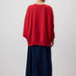 T-shirt basic oversize a manica lunga rossa