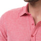 Camicia uomo in lino e cotone Raphael rossa
