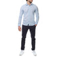 Camicia uomo in lino e cotone blu