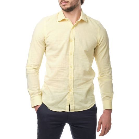 Camicia in lino da uomo Raphael gialla