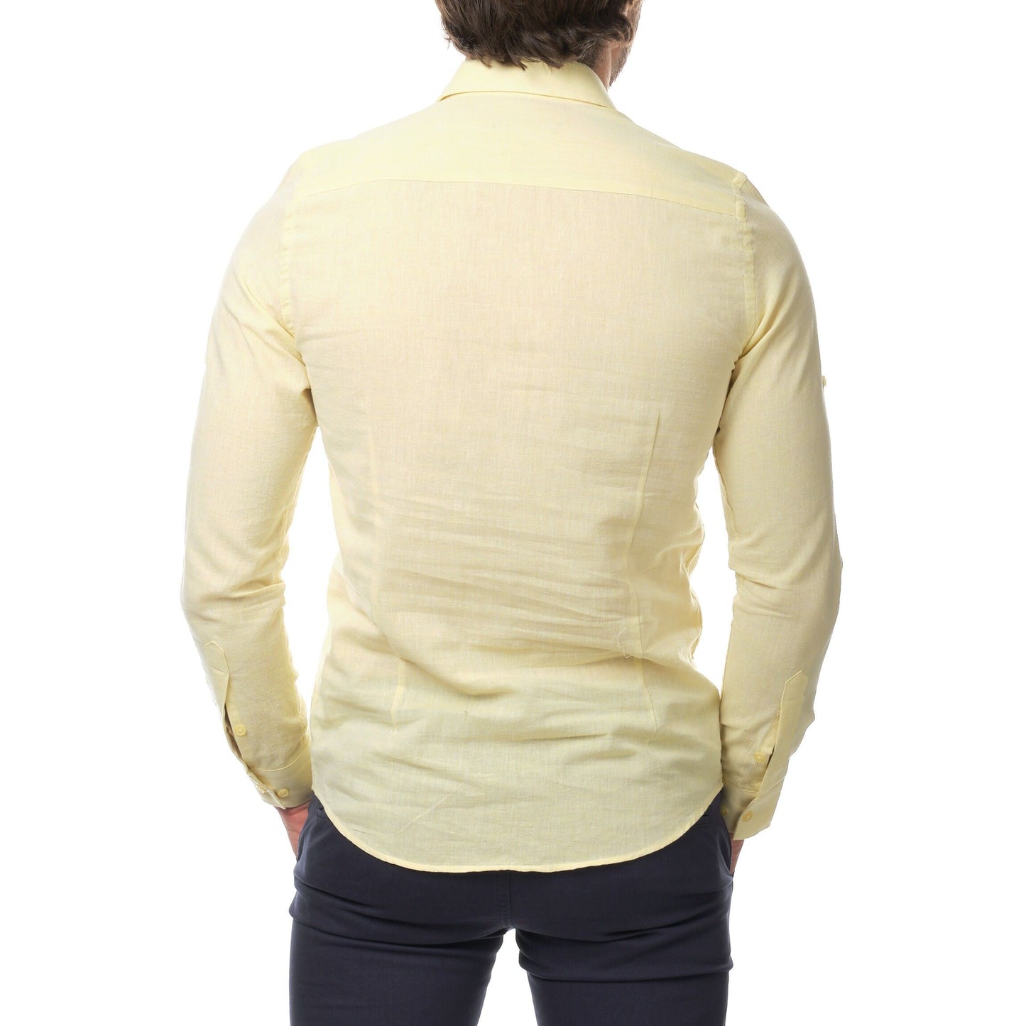Camicia in lino da uomo Raphael gialla