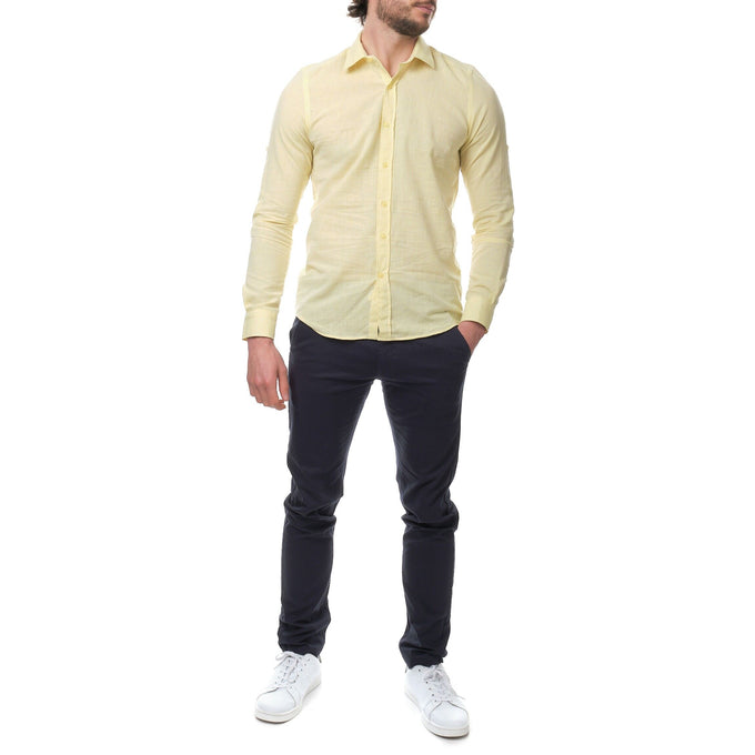 Camicia in lino da uomo Raphael gialla