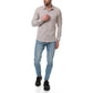 Camicia uomo Raphael in lino e cotone marrone tinta unita