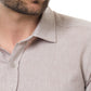 Camicia uomo Raphael in lino e cotone marrone tinta unita