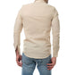 Camicia uomo in cotone e lino tinta unita colore naturale