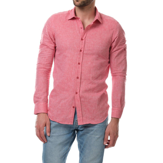 Camicia in lino da uomo Raphael rossa