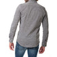Camicia uomo in cotone e lino tinta unita antracite