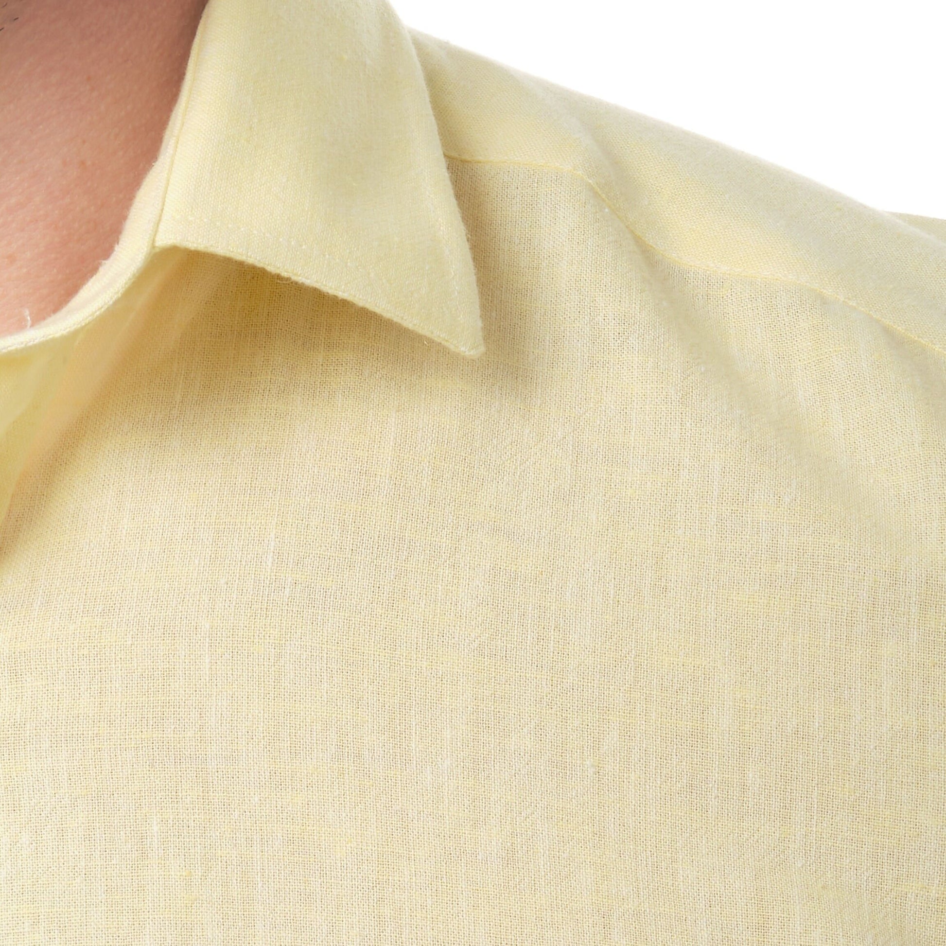 Camicia in lino Raphael gialla da uomo