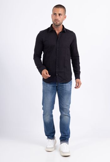 Camicia in lino Raphael nera da uomo