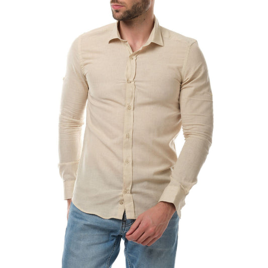 Camicia uomo in lino e cotone Raphael colore naturale