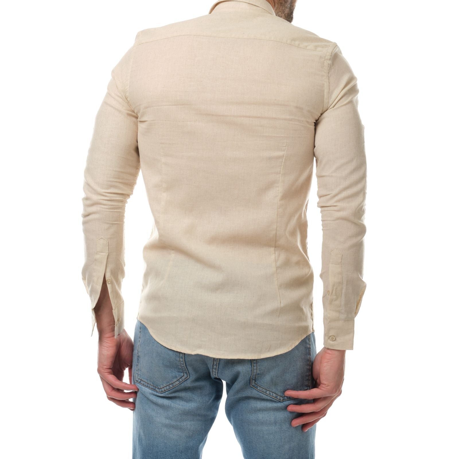 Camicia uomo in lino e cotone Raphael colore naturale