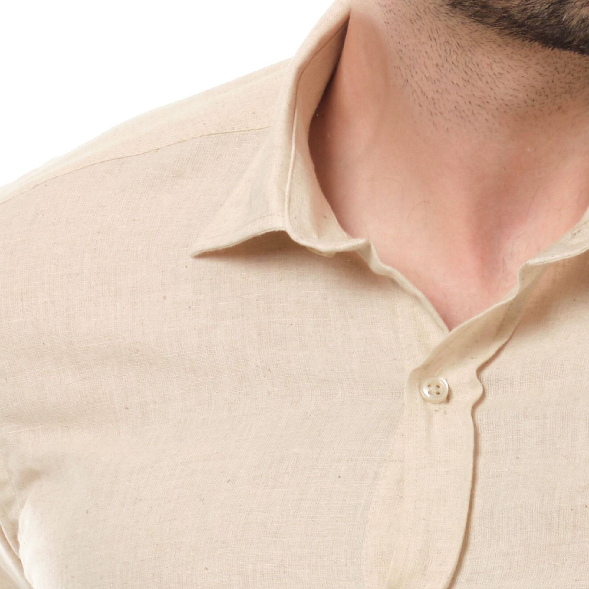 Camicia uomo in lino e cotone Raphael colore naturale