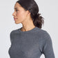 Maglia a maniche lunghe a costine in cotone biologico Freja grigio melange