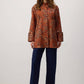 Camicia lunga in raso fantasia floreale
