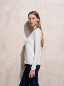 Maglia basic in viscosa con scollo a V