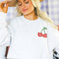 Felpa oversize con stampa ciliegie