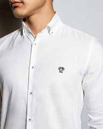 Camicia Oxford bianca antimacchia in cotone