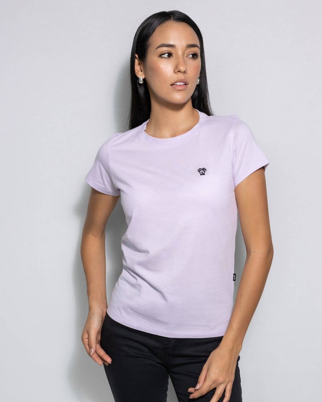 T-shirt donna antimacchia lilla in cotone