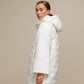 Gilet imbottito lungo con cappuccio da donna