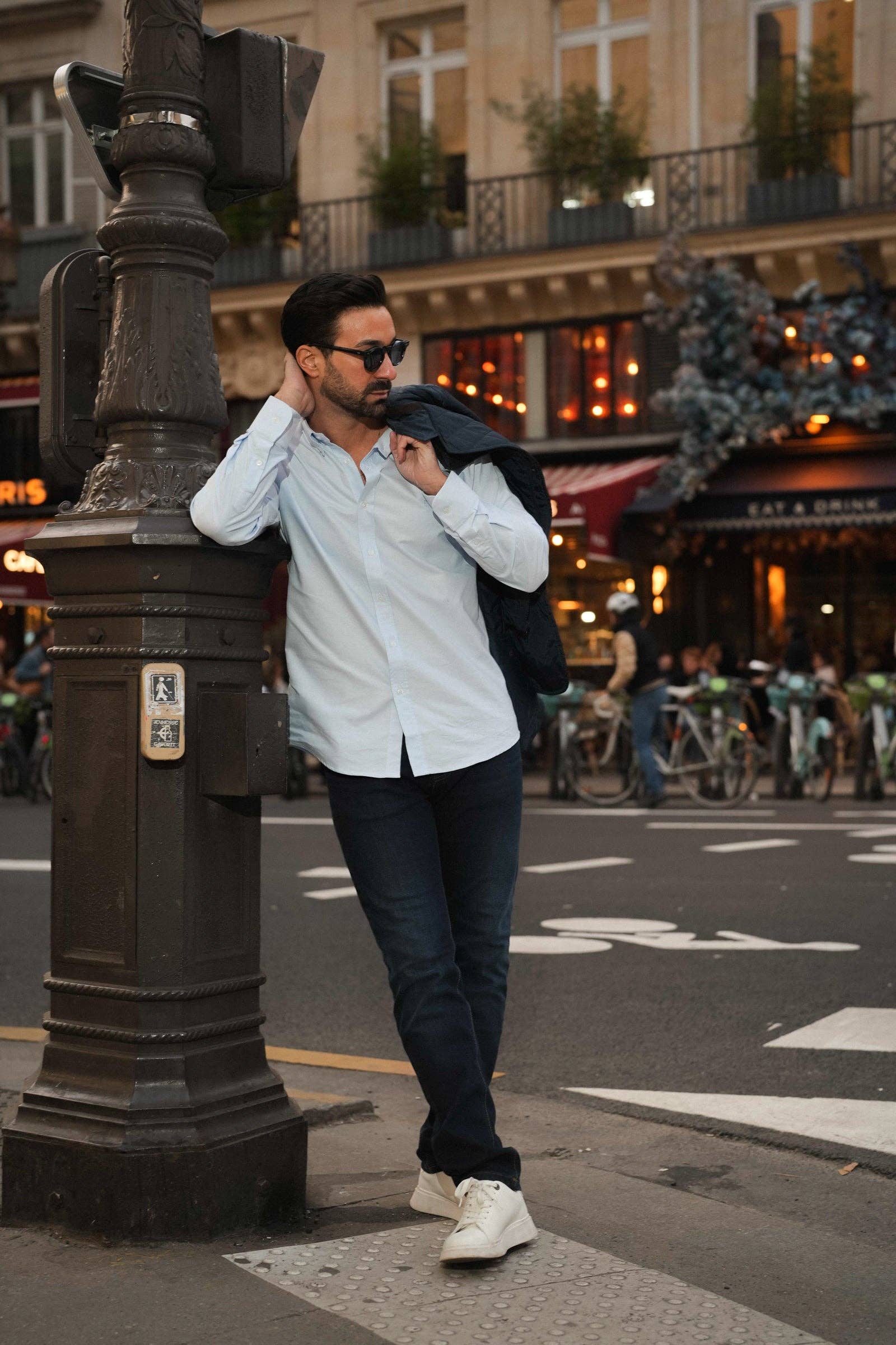 Camicia Oxford in cotone azzurro