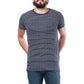 T-shirt Uomo a Righe Blu Navy in Cotone