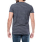 T-shirt Uomo a Righe Blu Navy in Cotone