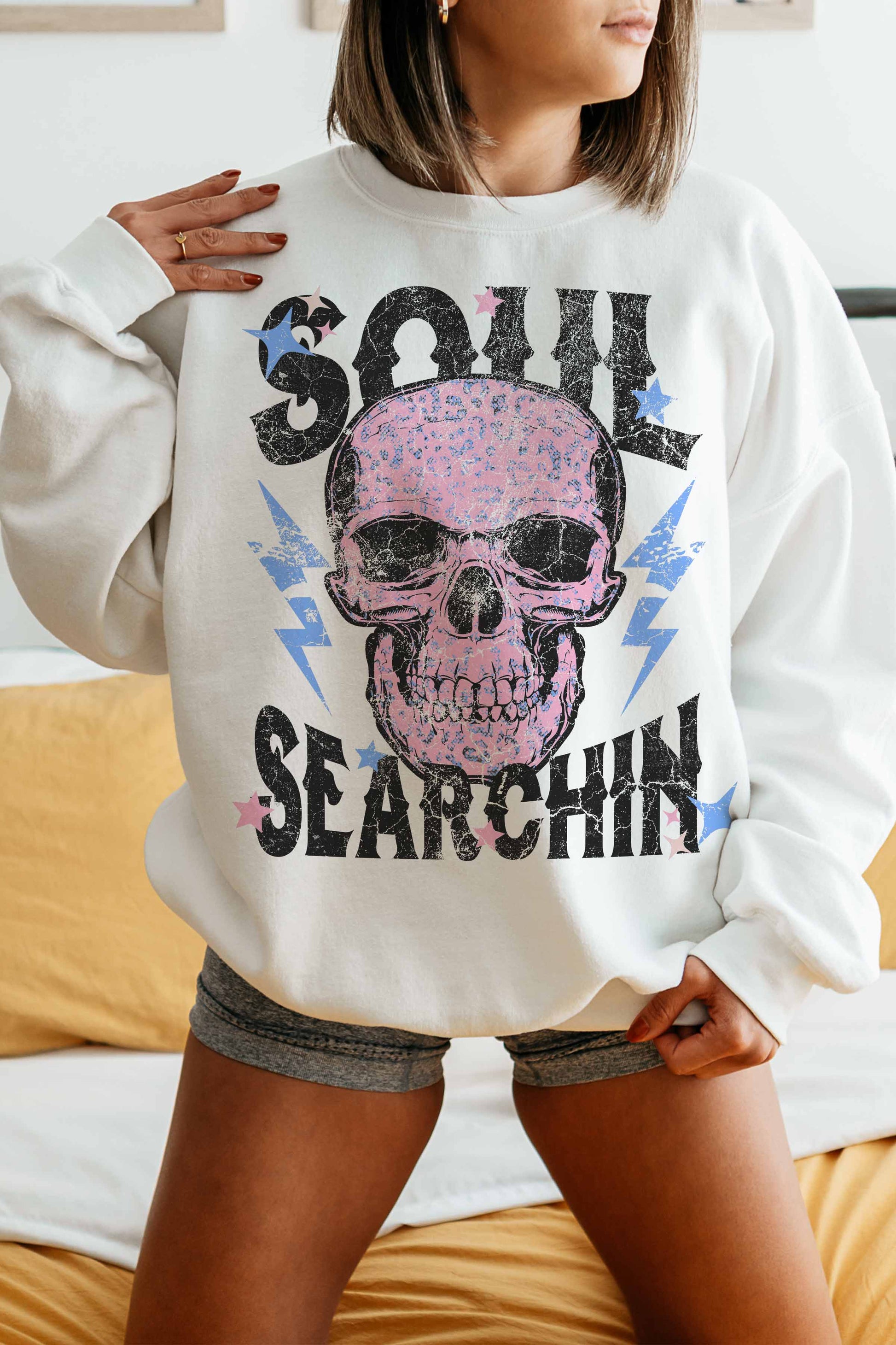 Felpa oversize Soul Searchin con stampa teschio