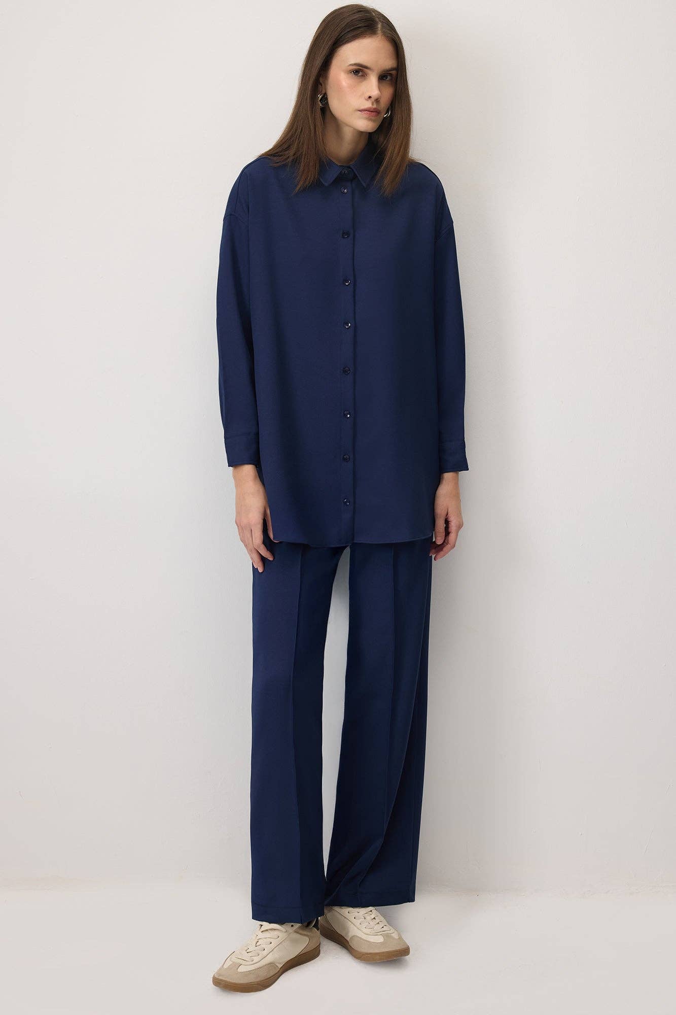 Camicia oversize comfort blu navy