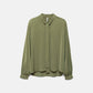 Blusa con fiocco al collo verde salvia