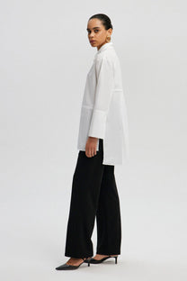 Tunica oversize in popeline con polsini ampi