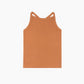 Top a costine Alambra caramello con spalline incrociate