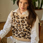 Maglia smanicata Medelin jacquard leopardata