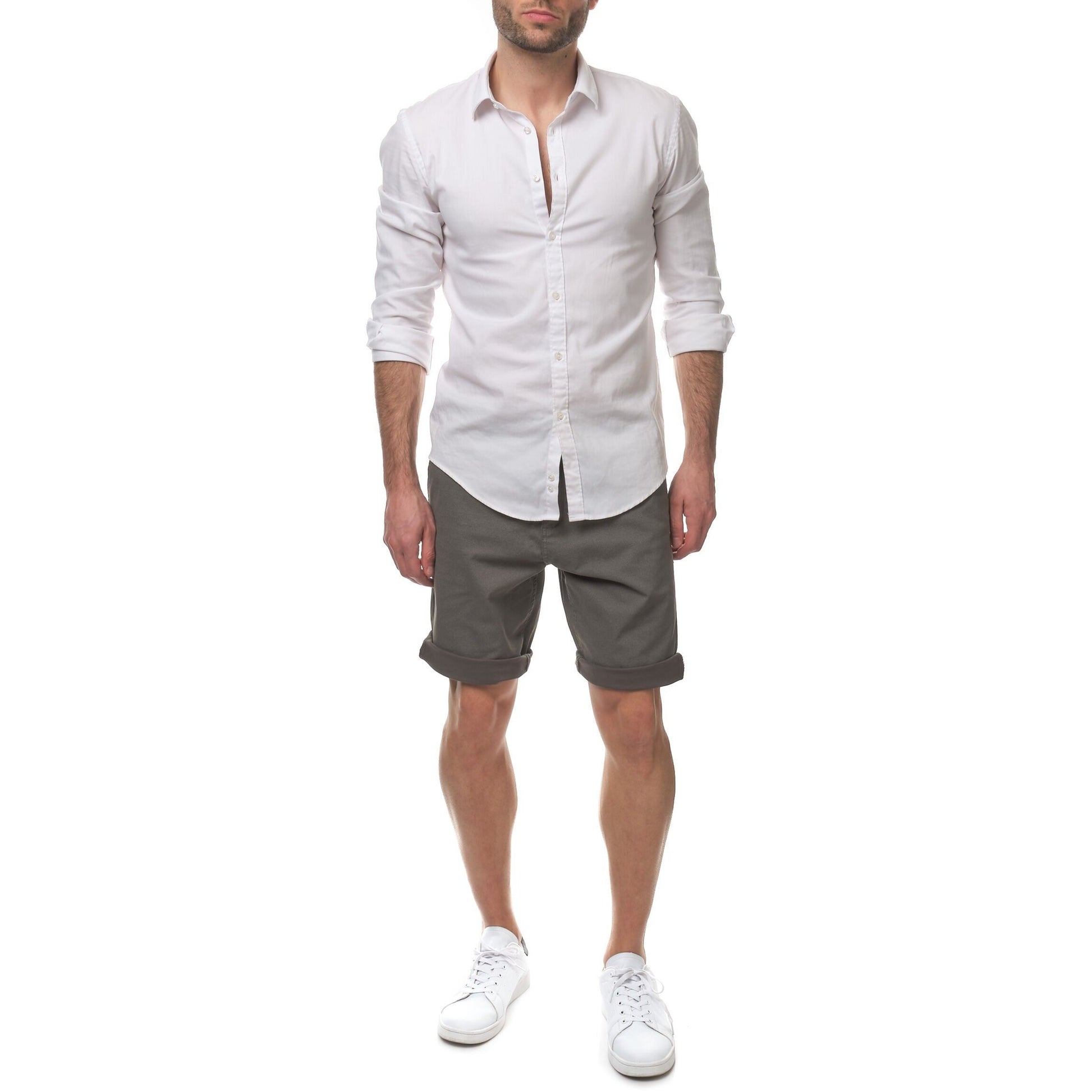 Pantaloncini uomo Kabuto kaki in cotone elasticizzato