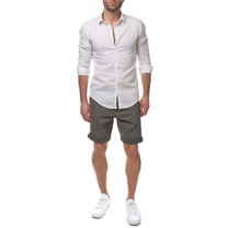 Pantaloncini uomo Kabuto kaki in cotone elasticizzato