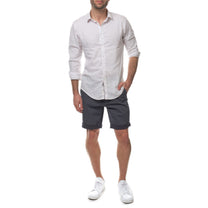 Pantaloncini da uomo blu navy in cotone stretch