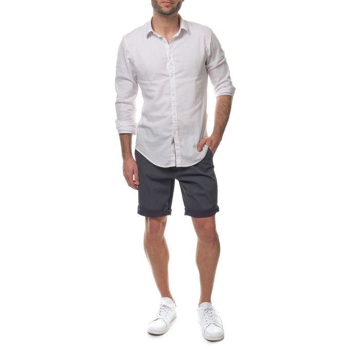 Pantaloncini da uomo blu navy in cotone stretch