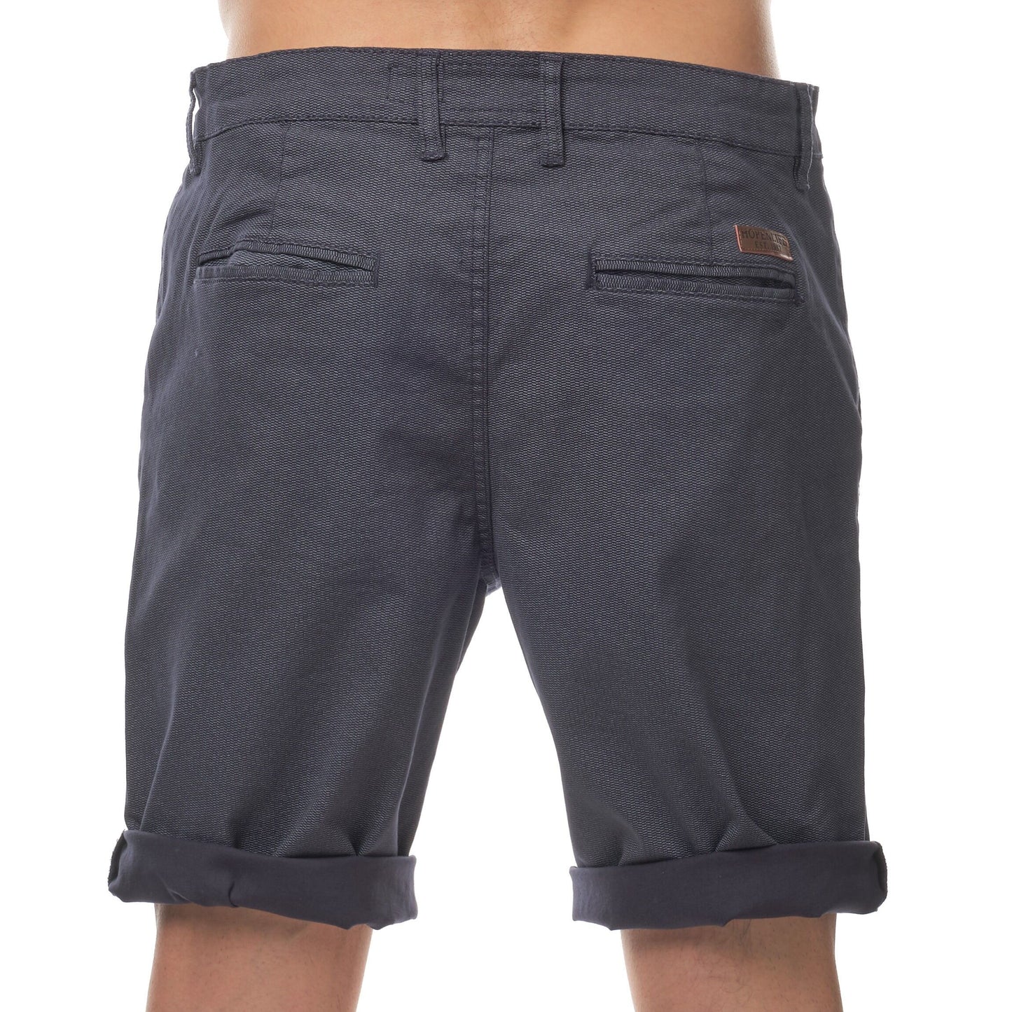 Pantaloncini da uomo blu navy in cotone stretch