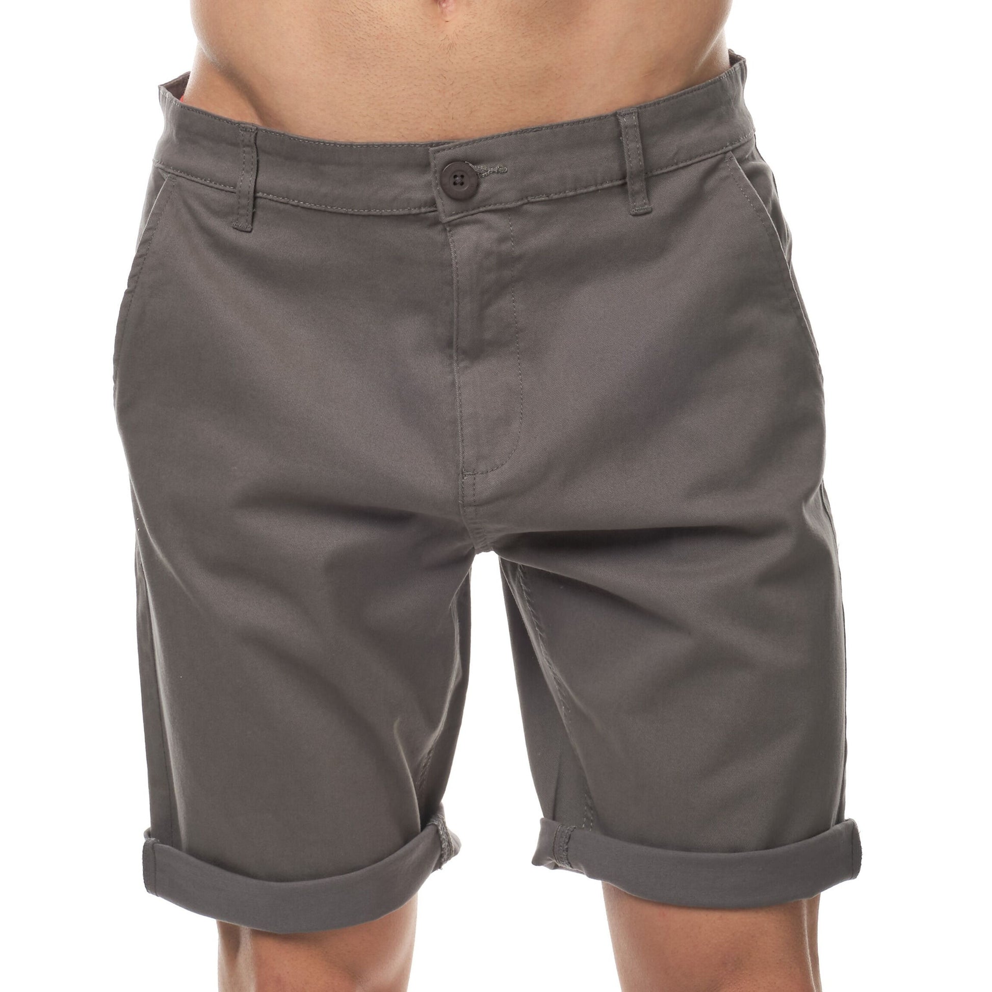 Bermuda chino uomo in cotone elasticizzato grigio