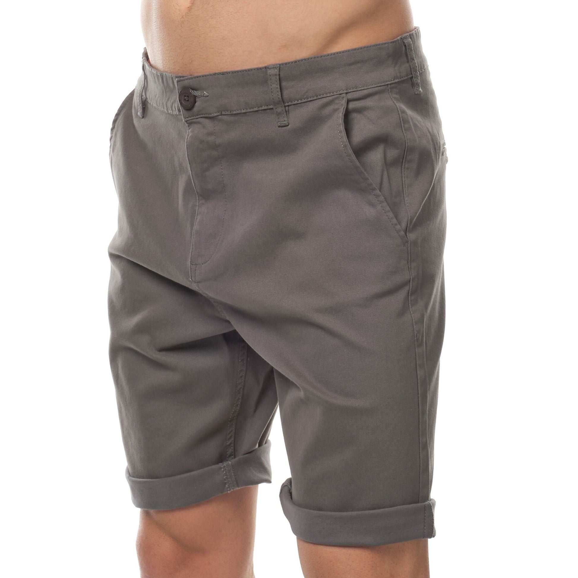 Bermuda chino uomo in cotone elasticizzato grigio