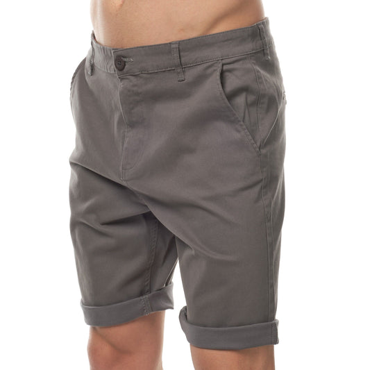 Bermuda chino uomo in cotone elasticizzato grigio