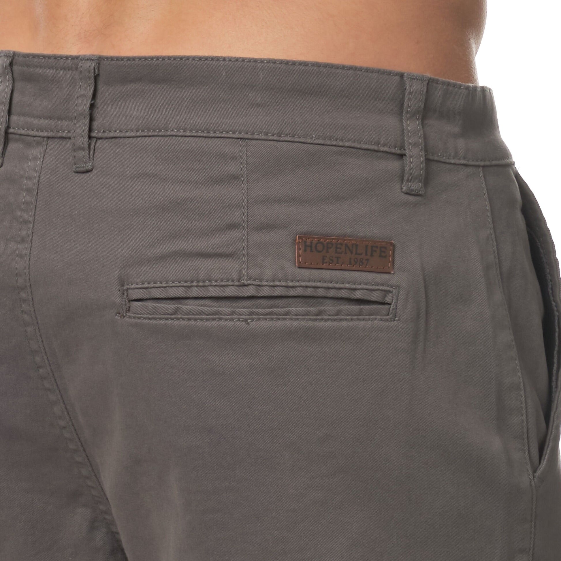 Bermuda chino uomo in cotone elasticizzato grigio