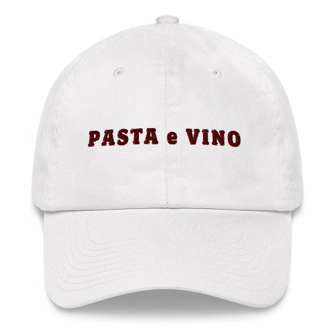 Cappello ricamato “Pasta e Vino” in cotone