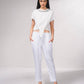 T-shirt crop con fiocco e applicazioni gioiello