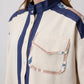 Camicia a contrasto in misto lino