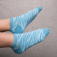 Calzini alla caviglia zebra in cotone pettinato blu