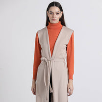 Gilet lungo con cintura