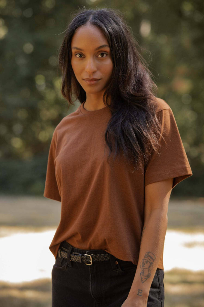 T-shirt boxy riciclata bronzo