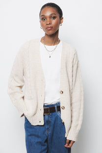 Cardigan in maglia con scollo a V